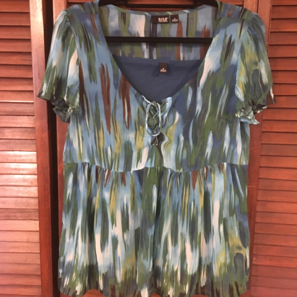 Watercolor Tie-front Blouse